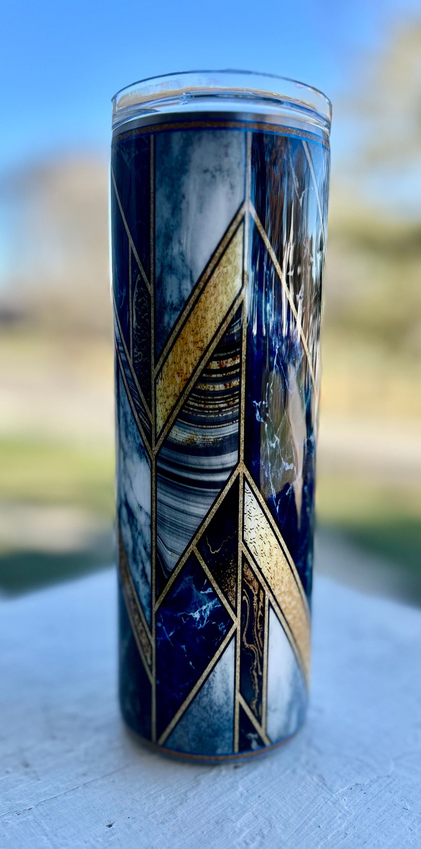 20oz gold, blue and marble