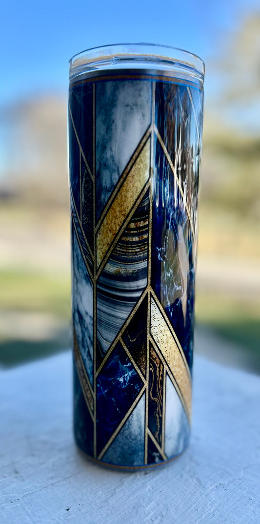 20oz gold, blue and marble