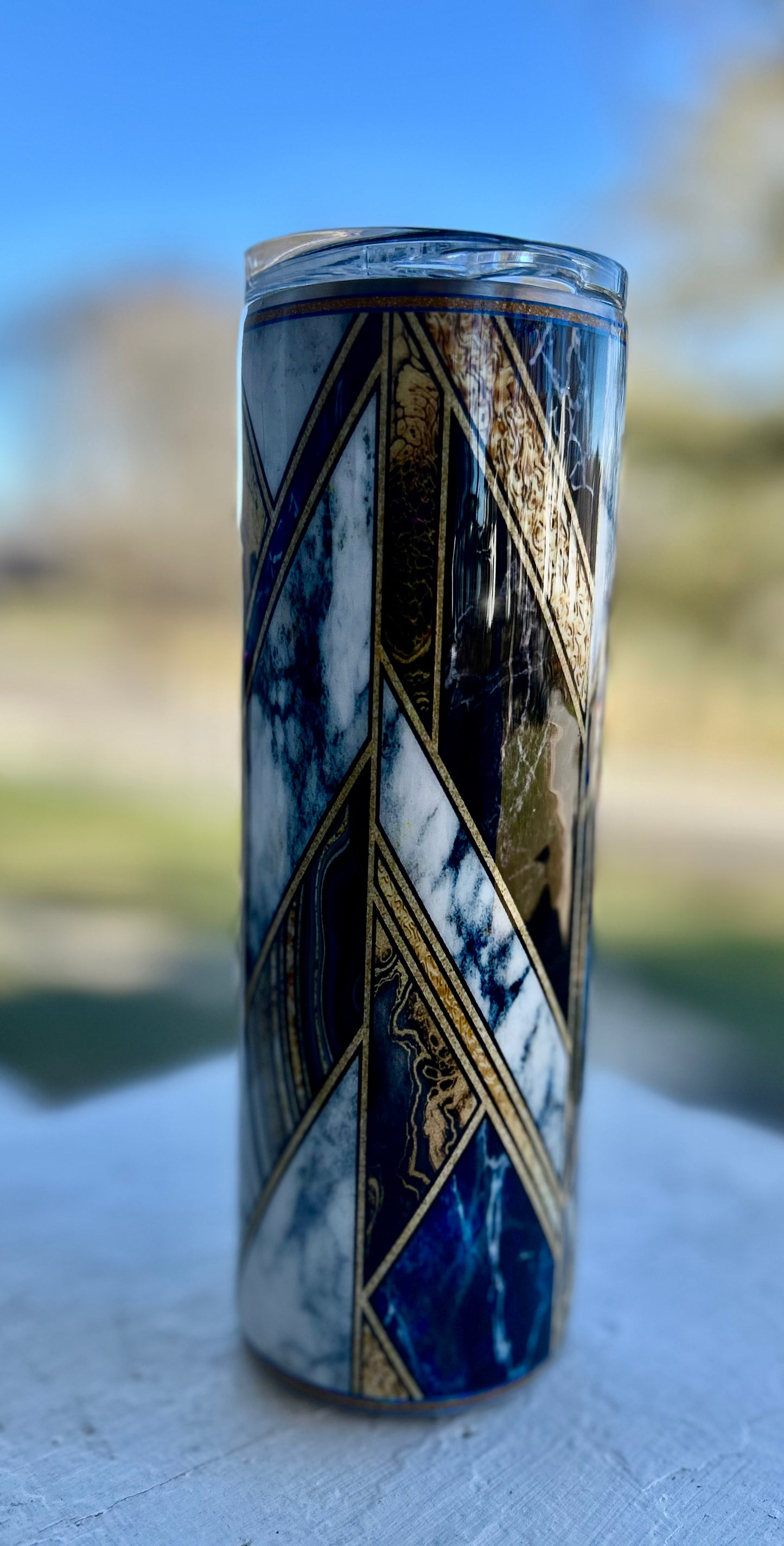 20oz gold, blue and marble