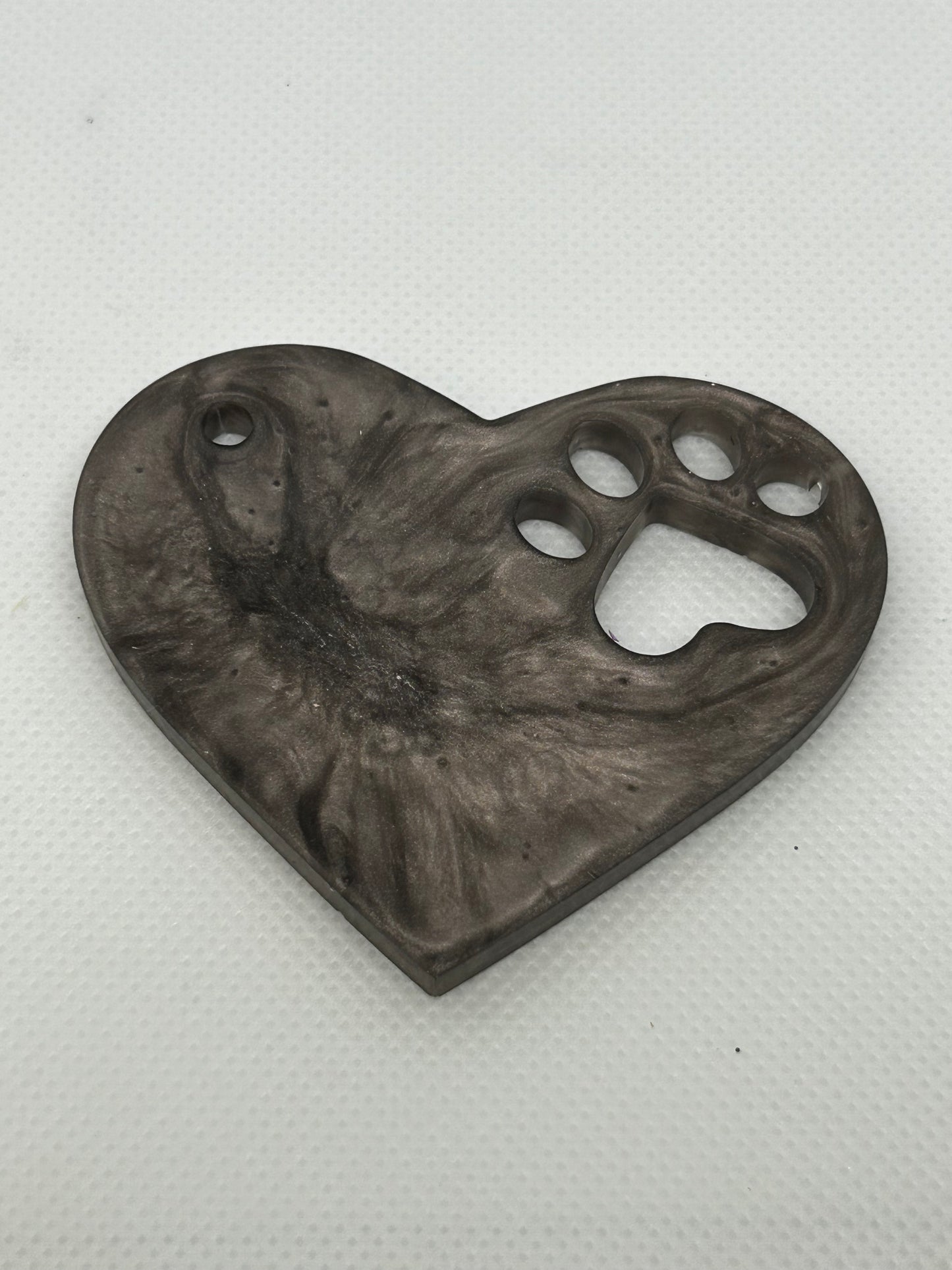 Heart paw keychain